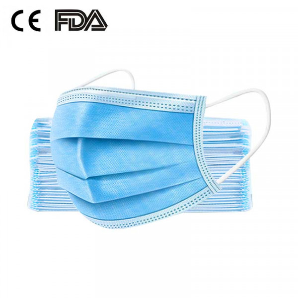 50 Stück medizinische OP-Masken mit 3 Schichten aus Einwegvlies (CE Typ 1)