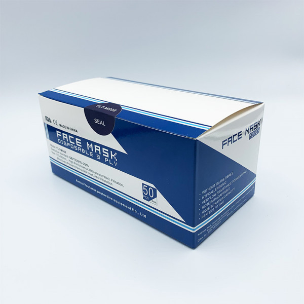 50 Stück medizinische OP-Masken mit 3 Schichten aus Einwegvlies (CE Typ 1)